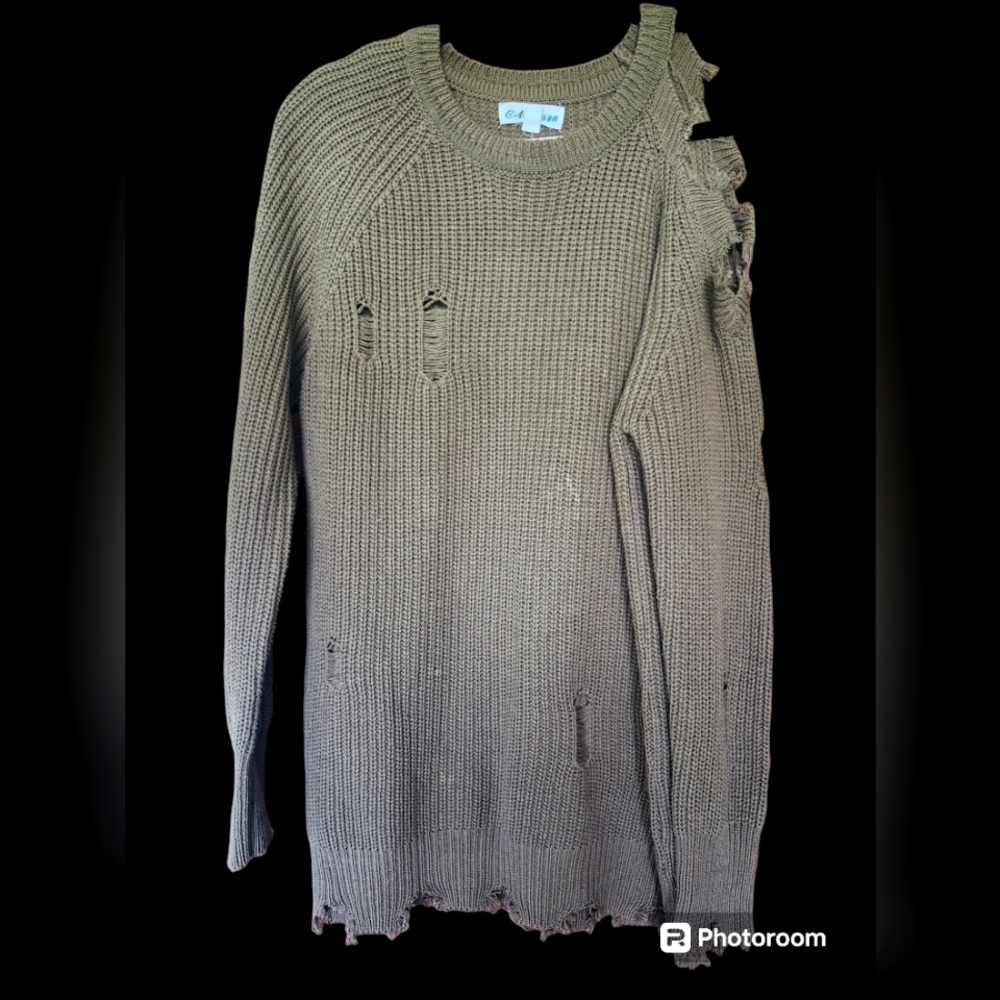 Weathered off the shoulder sweater